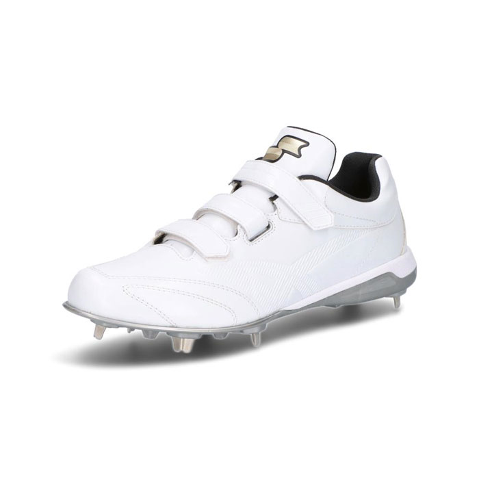 野球 エスエスケイ 金具スパイク グローロードTT-VW3 SSK 野球スパイク 高校野球 中学野球 硬式野球 軟式野球 ベルトタイプ ホワイト×ホワイト (SSF3010)