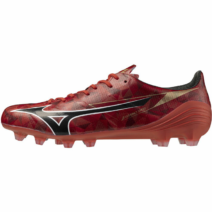 ミズノ アルファ2 ELITE 限定 mizuno サッカースパイク シューズ 天然芝 人工芝 土 ルビーレッド×ブラック (P1GA256260)