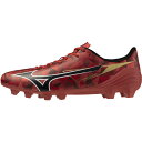 ミズノ アルファ2 SELECT 限定 mizuno サッカースパイク シューズ 天然芝 人工芝 土 ルビーレッド×ブラック (P1GA256560)