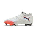プーマ フューチャー8 アルティメット FG PUMA サッカースパイク シューズ 天然芝 大人 メンズ レディース PUMA White-PUMA Black-Glowing Red (108581-01)
