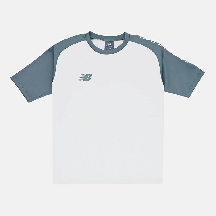 ニューバランス ジュニア Black Out Fun & Play Edition ショートスリーブTシャツ NewBalance サッカー フットサル プラクティスシャツ プラシャツ 半袖 トレーニングウェア 吸汗速乾 キッズ 子供 (ABT55221-LIN)