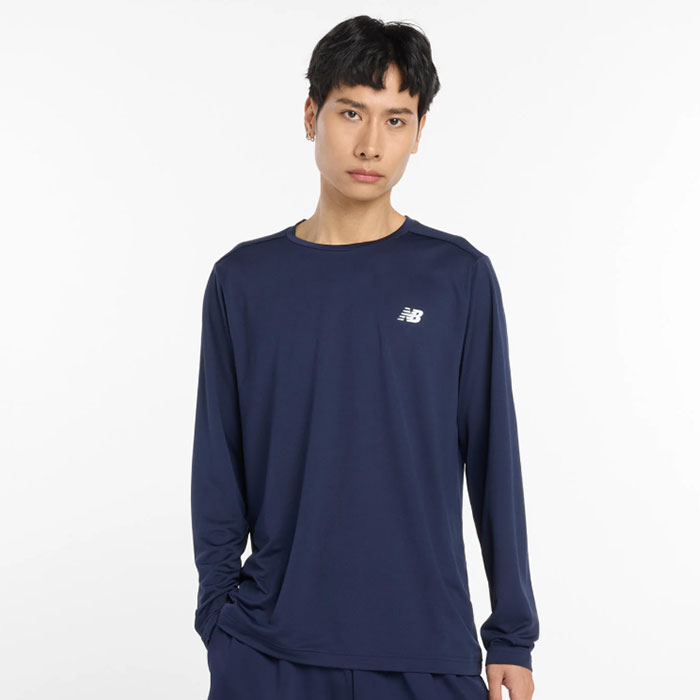Rakuten - ニューバランス Sport Linear Long Sleeve Tシャツ 長袖 NewBalance プラクティスシャツ トレーニングウェア トップス 丸首 大人 メンズ (AMT53407-TNV)