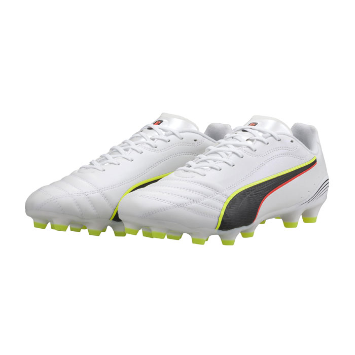 プーマ キング 20 アルティメット JP HG/AG PUMA サッカースパイク シューズ 土 人工芝 PUMA White-Glowing Red-Yell...