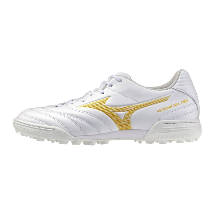 Rakuten - ミズノ モナルシーダ NEO3 SW AS mizuno サッカー フットサル トレーニングシューズ トレシュー スーパーワイド 人工芝 ターフ ホワイト×ゴールド (P1GD262450)