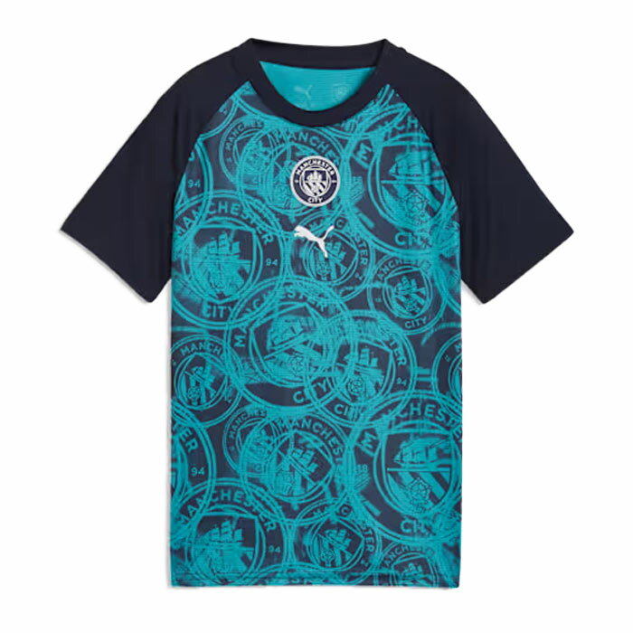 Shirts - プーマ キッズ マンチェスターシティ FC プレマッチ 半袖 シャツ PUMA サッカー フットサル プラクティスシャツ プラシャツ トレーニングウェア ジュニア 子供 クラブチーム (785780-04)