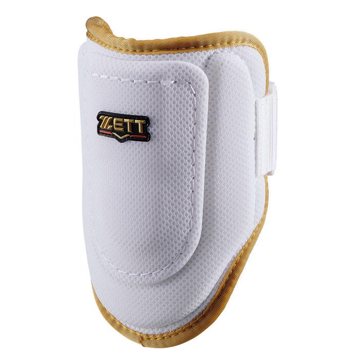 メーカー：ゼット (ZETT)品名：エルボーガード 左右兼用品番：BLL395-1182●素材ポリエステル●カラーホワイト×ゴールド●生産国日本製●サイズ長さ/210mmメッシュ素材を使用したコンパクトエルボーガードの定番カラー。●キーワード: 野球 ZETT ゼット エルボーガード 打者用防具 左右兼用 BFJ規則対応品 限定当店は他ネット店舗と在庫を共用しております。在庫更新のタイムラグの為に販売できない可能性があります。万が一、在庫切れの際はご容赦下さいませ。