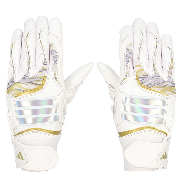メーカー：アディダス (adidas)品名：61 バッティンググラブ JUNIOR品番：LBG905-1182●素材甲素材/合成皮革、ポリエステル、ナイロン、ポリウレタン平素材/合成皮革●カラーホワイト×ゴールド●生産国インドネシア製●サイズJM:18-19cmJL:20-21cm甲には意匠性に優れたデザイン。平にはグリップ性に優れた合成皮革を採用。メッシュ構造の手首ベルト。TOPモデルともデザイン連動したジュニア用バッティング手袋。●キーワード: 野球 アディダス adidas 61 バッティンググラブ JUNIOR バッティング手袋 バッティンググローブ 両手 子供 キッズ　ジュニア当店は他ネット店舗と在庫を共用しております。在庫更新のタイムラグの為に販売できない可能性があります。万が一、在庫切れの際はご容赦下さいませ。