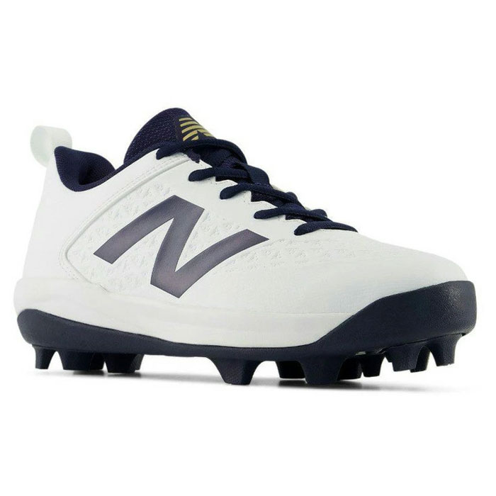 メーカー：ニューバランス (NewBalance)品名：4040 CLEATS JNR V8 W品番：Y404076YW●アッパー人工皮革●アウトソールゴム底●ミッドソール合成底●カラーWHITE/NAVY40本塁打・40盗塁を体現するプレーヤーに向けた「4040 v8」のジュニアプレーヤーに向けたラバークリーツモデルが登場。ジュニア用のベースボールワイドラストを使用し、アッパーには耐久性の高い合成皮革を採用。硬いグラウンドから足元を守る厚いミッドソールと、キッズ・ジュニアプレーヤーに最適なラバースタッドを採用したアウトソールが、グラウンドから人工芝まで幅広くパフォーマンスを発揮。キーワード:野球 NewBalance ニューバランス ジュニアポイントスパイク 4040 CLEATS JNR V8 W 野球シューズ 野球スパイク 紐タイプ ジュニア こども