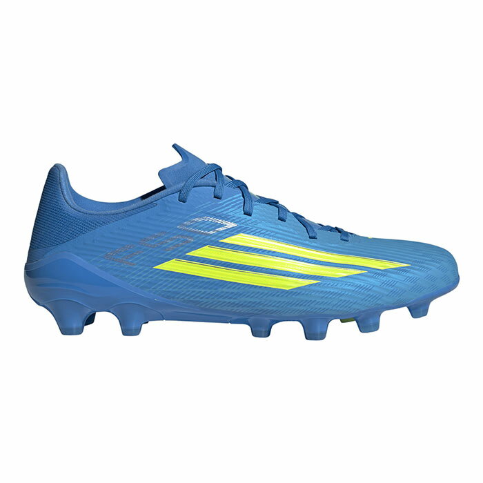 メーカー：アディダス (adidas)品名：F50 LEAGUE HG/AG品番：JQ4349●アッパー合成繊維/合成樹脂●アウトソール合成底●ワイズレギュラー●カラールシッドレイブルー/チームソーラーイエロー/ルシッドアクアマリン ●対応グラウンド土・人工芝・天然芝2026年3月30日発売F50 LEAGUE HG/AG の登場。精度と敏捷性を追求するプレイヤーのための設計で、軽やかな履き心地とゲームを変えるスピードを実現している。ファイバースキンアッパーがサポートを提供し、エンジニアードメッシュと戦略的に配置した3Dラインにより、ボールタッチの精度を高めつつ、テキスタイル製ソックライナーが快適さを支える。Sprintgrid 2Dマッドガードプリントがデザイン要素を視覚的に再現。シシューレース仕様に加え、伸縮性のあるコンプレッションフィットのトンネルシュータンを搭載し、高速プレー時にも安定したフィット感とホールド感をもたらす円錐形の固定スタッドと360 Traxionゾーンを備えたSprintplate 360アウトソールを採用。ハードグラウンド向けに設計され、圧力を均等に分散し、ピッチでの回転動作をサポートするアディダスのイノベーションと反骨的な精神にアイコニックなブランディングを組み合わせ、プレーを後押しするディテールを詰め込んでいる。主導権を握り、スピードに乗って、自信を持ってプレーしよう。キーワード: adidas アディダス F50 サッカー スパイク シューズ 土 人工芝 天然芝 大人当店は他ネット店舗と在庫を共用しております。在庫更新のタイムラグの為に販売できない可能性があります。万が一、在庫切れの際はご容赦下さいませ。