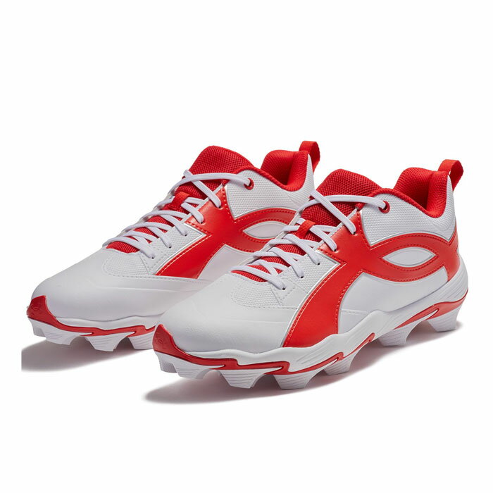 야구 언더아머 포인트 스파이크 UA 리드 오프 아이콘 로우 RM UNDERARMOUR 야구 슈즈 야구 스파이크 부활 중학 고교 고교 야구 끈 타입 White/Red/Red (6010138-101)