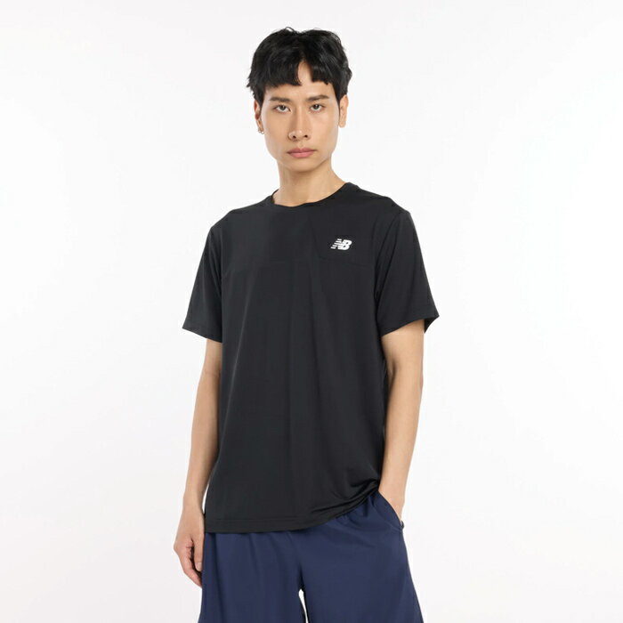 Rakuten - ニューバランス Sport カラーブロックTシャツ NewBalance サッカー フットサル プラクティスシャツ プラシャツ 半袖 トレーニングウェア 大人 (AMT53400-BK)