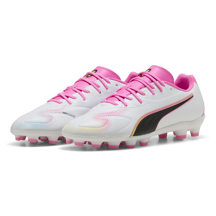 Rakuten - プーマ キング 20 マッチ HG/AG+MID JR PUMA サッカースパイク シューズ 土 人工芝 ジュニア キッズ 子供PUMA White-Poison Pink-Bright Aqua (108489-05)