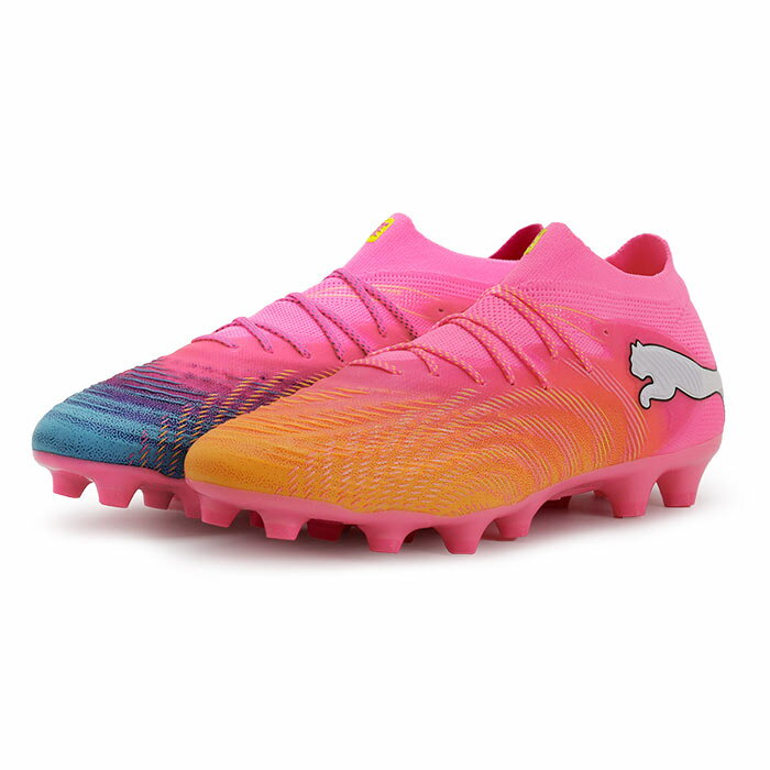 樂天商城 - プーマ フューチャー 9 アルティメット HG/AG PUMA サッカースパイク シューズ 土 人工芝 大人 Poison Pink-Sun Stream-Bright Aqua-PUMA White (108898-05)