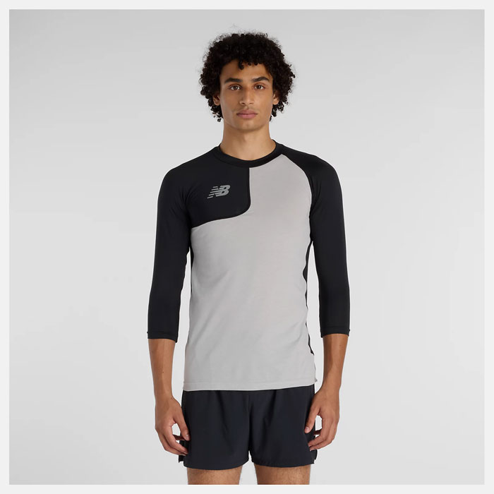 Rakuten - 野球 ニューバランス アシンメトリー七分袖 NewBalance ウェア インナー 長袖 アンダーシャツ スポーツ トレーニング (MT61C9OP-BK)