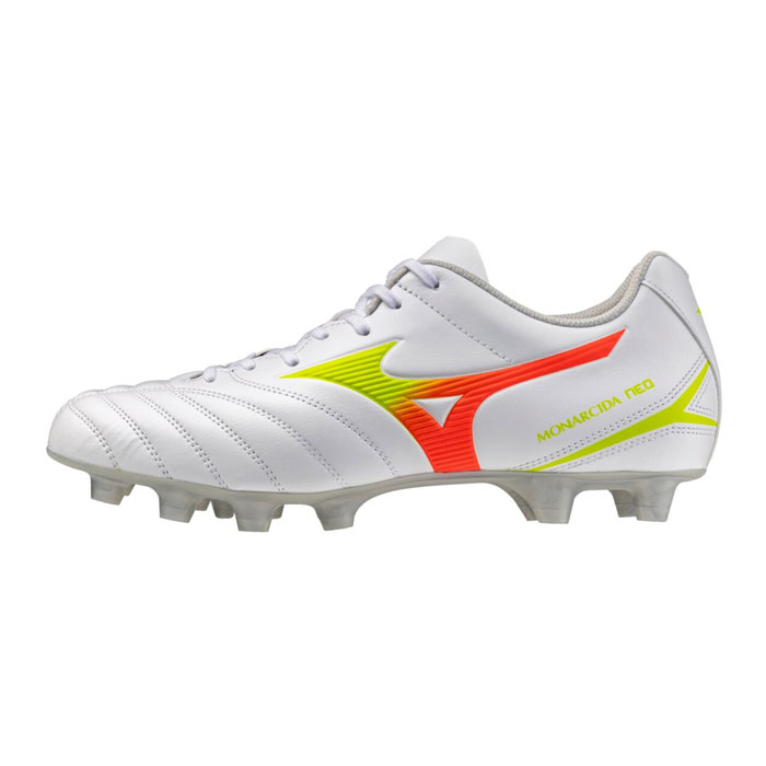 ミズノ モナルシーダNEO3 SELECT mizuno サッカースパイク シューズ ワイド 土 人工芝 天然芝 大人 ホワイト×イエロー×オレンジ (P1GA262554)