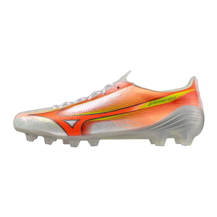 ミズノ ミズノアルファ3 ELITE mizuno サッカースパイク シューズ 土 人工芝 天然芝 大人 ホワイト×オレンジ×イエロー (P1GA266254)