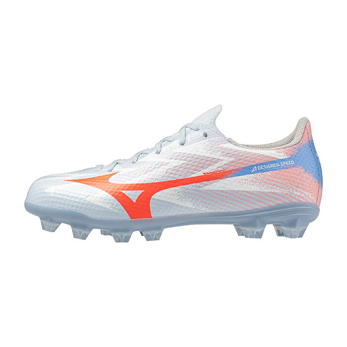 ミズノ ミズノアルファ3 SELECT Jr mizuno サッカースパイク シューズ ワイド 土 人工芝 天然芝 ジュニア キッズ 子供 ブルー×オレンジ (P1GB266522)