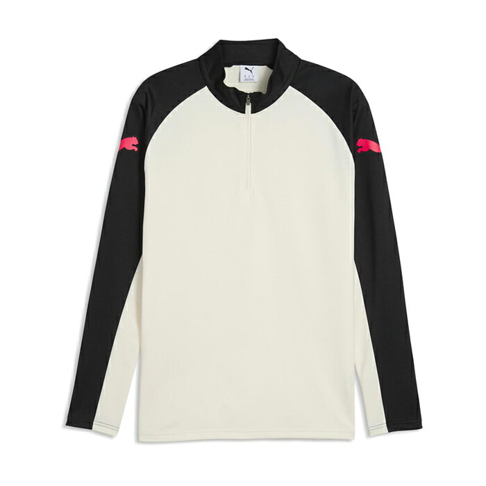 メーカー：プーマ (PUMA)品名：INDIVILIGA 1/4 ジップトップ品番：660984-04●素材ポリエステル100%●カラーSugared Almond-Ultra Red-PUMA Black●サイズM：すそ周り98 / ゆき84 / 後ろ丈65 / 胸囲102L：すそ周り104 / ゆき87 / 後ろ丈66.5 / 胸囲107XL：すそ周り110 / ゆき89 / 後ろ丈69.5 / 胸囲111(cm)2026年秋冬モデルスタイリッシュなメンズサッカーINDIVILIGA 1/4ジップトップ。量で通気性に優れた素材を使用し、トレーニング中も快適な着心地が特徴です。1/4ジップ仕様により温度調整が簡単で、動きやすさも抜群。伸縮性のある生地が体にフィットし、洗練されたデザインが魅力です。サッカーやスポーツシーンはもちろん、普段使いにもおすすめの一枚です。DRY CELL：吸水速乾の高機能素材により、運動中の衣服内はドライで快適。両肩プーマロゴ/ハーフジップ●キーワード: PUMA プーマ ジャージ トップス 長袖 トレーニングウェア 大人 メンズ当店は他ネット店舗と在庫を共用しております。在庫更新のタイムラグの為に販売できない可能性があります。万が一、在庫切れの際はご容赦下さいませ。