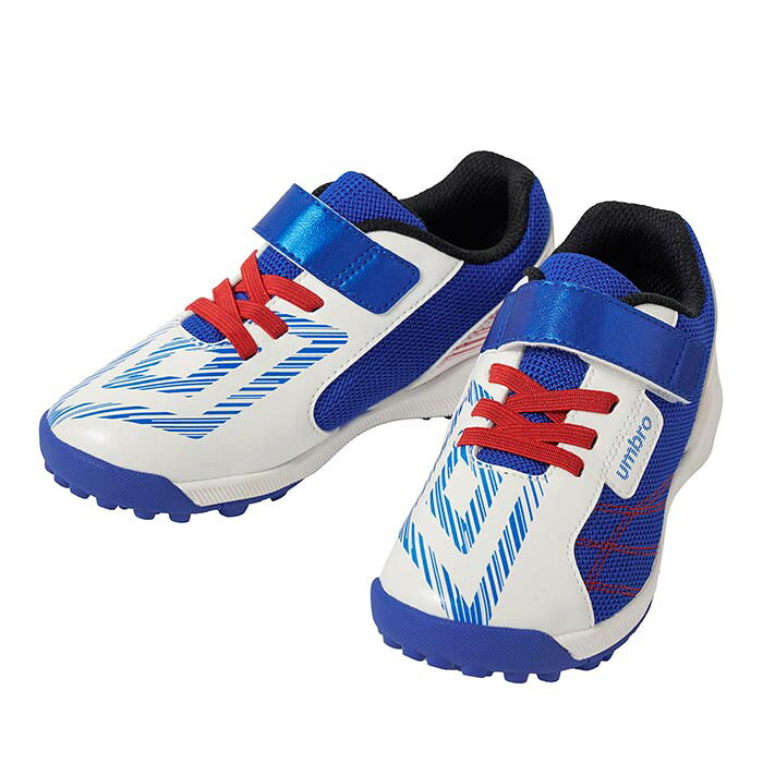 メーカー：アンブロ (umbro)品名：はばひろソフトサッカーシューズSB NEO品番：UF5FCST7J-BLWH●アッパー合成皮革・合成繊維●アウトソールゴム底●ワイズワイド●カラーI.BLUE/WHITE/RED●その他仕様重量：約145g(19.0cmで計測)●生産国中国サッカーシューズをはじめて履く時に足あたりを気にされることが多いという課題に対して、アッパーのアウトサイドをメッシュ素材にする改善提案を行ったシューズ。耐久性を考慮しボールをよく蹴るアッパー部分には合成皮革を採用。屈曲性・グリップ性のあるラバーソールを採用。耐久性を考慮しスタッドの長さを長く調整。クッション性と反発性を考慮した厚みを持ったコンプレッションEVAをミッドソールに採用。様々なピッチでグリップ出来る様に、異なるサイズと異形状のスタッドを組み合わせたアウトソールを採用。取り外し可能なEVAカップインソール。性別を問わず履きやすいカラーリングを採用。●キーワード: umbro アンブロ サッカー フットサル トレーニングシューズ トレシュー ベルクロ マジックテープ 幅広 ワイド ジュニア Jr キッズ 子供当店は他ネット店舗と在庫を共用しております。在庫更新のタイムラグの為に販売できない可能性があります。万が一、在庫切れの際はご容赦下さいませ。
