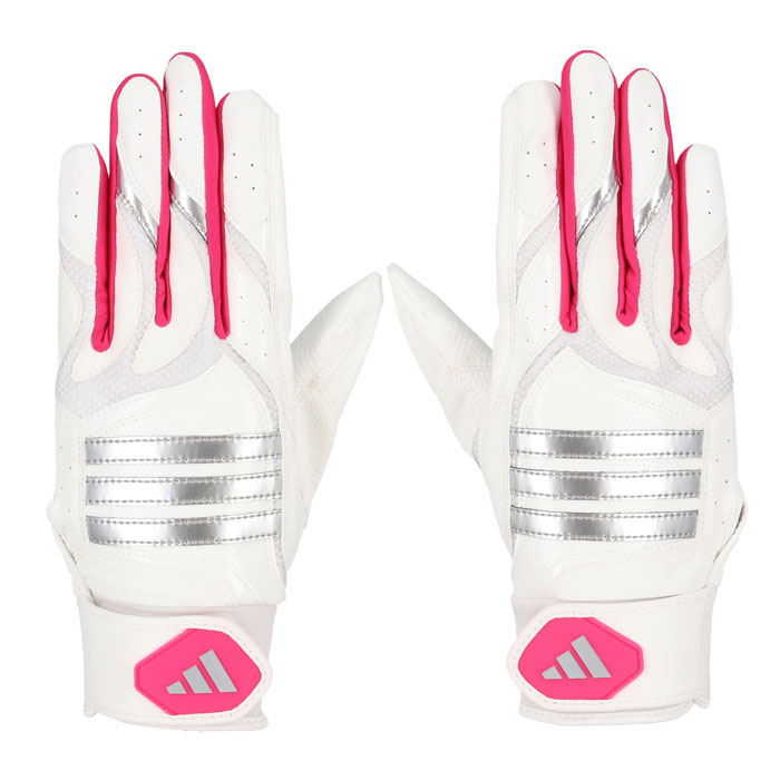 メーカー：アディダス (adidas)品名：バッティンググラブ BASIC品番：LBG405-1161●素材甲素材/合成皮革、ポリエステル、ナイロン、ポリウレタン、平素材/合成皮革●カラーホワイト×ピンク●生産国ミャンマー連邦共和国●サイズJM:18-19cmJL:20-21cmS:22-23cmM:24-25cmL:26-27cmO:28cm甲には高い耐久性の合成皮革とソフトな風合いのメッシュを配置。平には厚みのある型押し合成皮革を採用。ジュニアから大人用サイズまで展開している最強モデル。●キーワード: 野球 adidas アディダス バッティング手袋 バッティンググローブ バッ手 両手 耐久性 大人 こども ジュニア当店は他ネット店舗と在庫を共用しております。在庫更新のタイムラグの為に販売できない可能性があります。万が一、在庫切れの際はご容赦下さいませ。