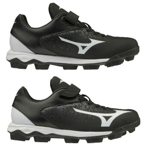 ウエーブセレクトナイン Jr. ミズノ(mizuno)【野球・ソフト】ジュニア ポイントスパイク ゴム底 スパイク (11GP192509) ブラック×ホワイト