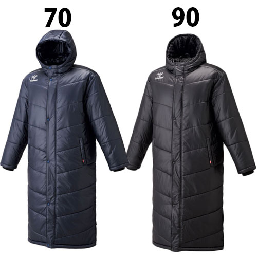 中綿ロングコート (HAW8081)ヒュンメル(hummel) 中綿　大人　ベンチコート　防寒具　スポーツウェア　冬物【2101coat】