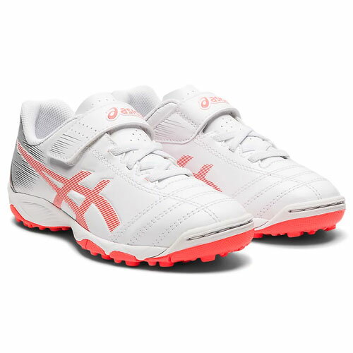 アシックス ジュニオーレ 6 TF asics 【サッカー・フットサル】 シューズ ジュニア トレーニングシューズ トレシュー ベロクロ キッズ 子供 人工芝 ターフ JUNIOLE ホワイト×フラッシュコーラル (1104A045-101)