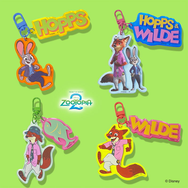 [公式] Disney ディズニー ズートピア ジュディ ニック 魚 ジュディ＆ニック カラーアクリルキーホルダー DS6972_DS7245 スモール・プラネット キーホルダー リング うさぎ キツネ Zootopiaのサムネイル