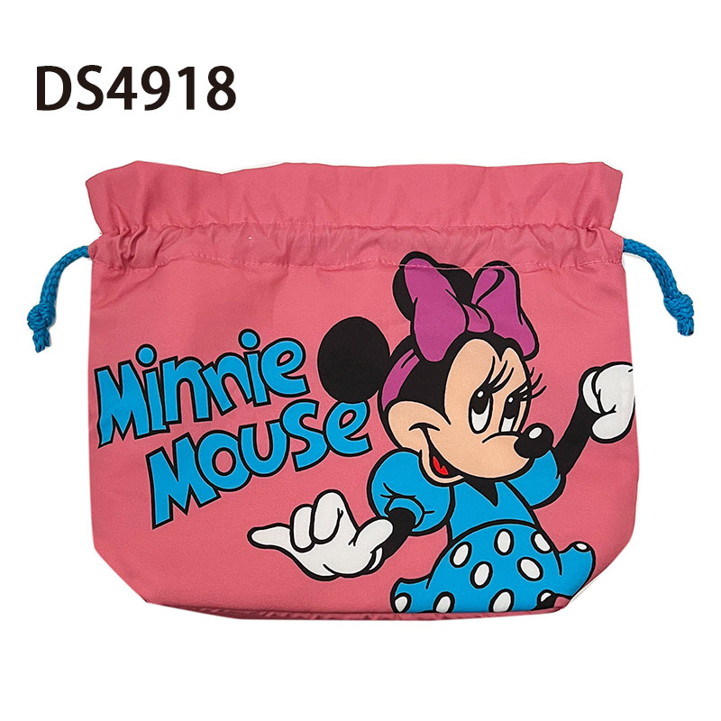 3月下旬以降入荷★[公式] Disney ディズニー ミニーマウス ロゴ マチ付巾着 DS4918 スモール・プラネット ピンク 可愛い ポリエステル 紐付き ミニーちゃんのサムネイル