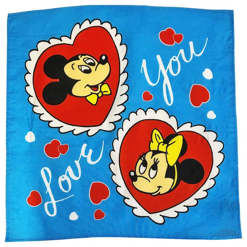[公式] Disney ディズニー ノスタルジカ バンダナ ミッキーマウス＆ミニーマウス I love you APDS3943N スモール・プラネット ミニーの日 minnie 3月2日