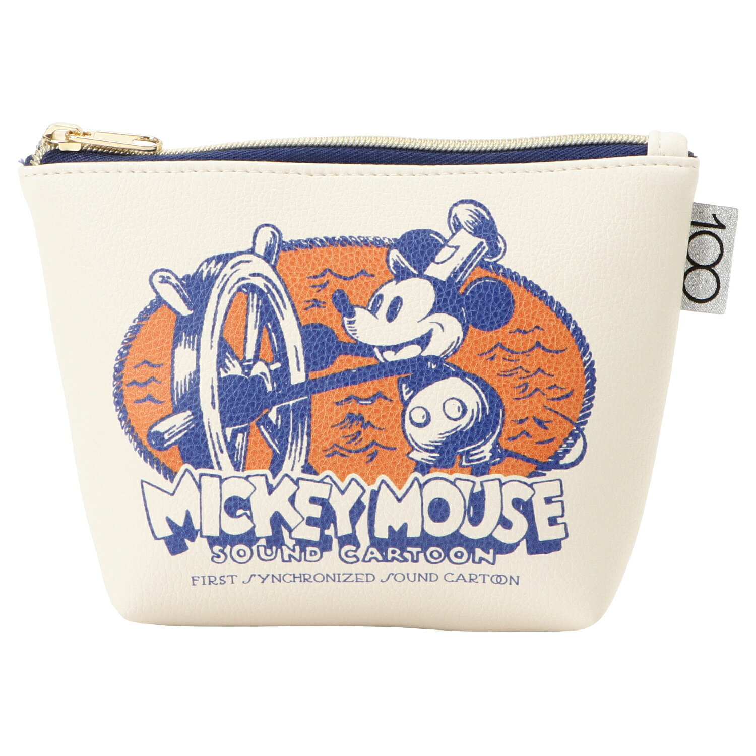 まもなく販売終了★半額SALE[公式] Disney ディズニー ディズニー100 船形ライチ合皮ポーチ 蒸気船ウィリー DH1001 スモール・プラネットのサムネイル