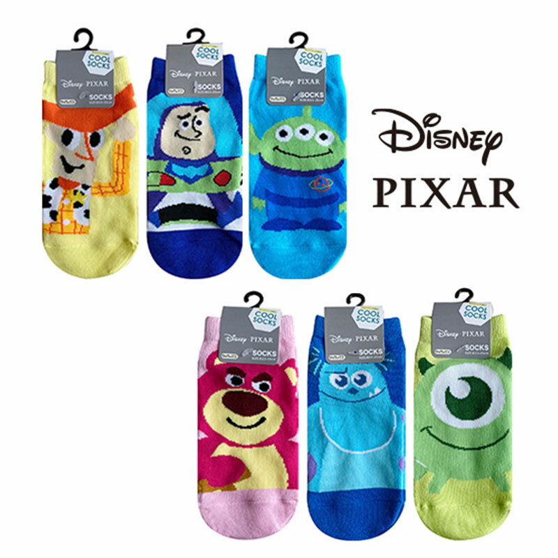 [公式] Disney ディズニー Pixar ピクサー TOYSTORY トイ・ストーリー ウッディ バズ エイリアン ロッツォ モンスターズ・インク サリー マイク フェイス キャラックス クールソックス 23cm〜25cm AWDS6710L_AWDS6715L スモール・プラネットのサムネイル