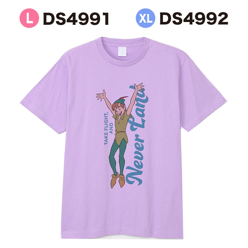 4月下旬以降発送★[公式] Disney ディズニー ピーター・パン ネバーランド Tシャツ Lサイズ XLサイズ DS4991_DS4992 スモール・プラネット おしゃれ 可愛い パープルのサムネイル