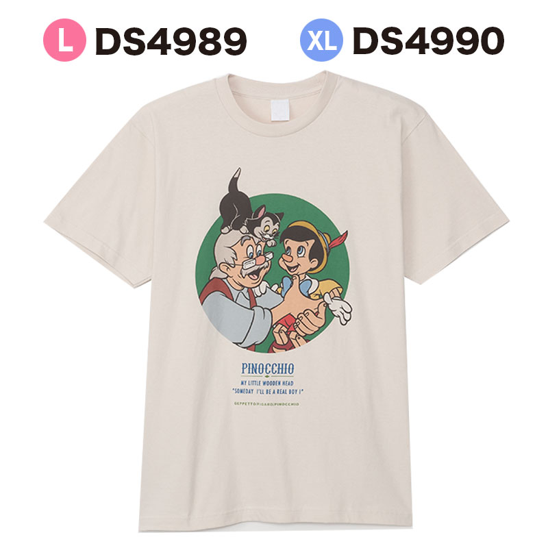 [公式] Disney ディズニー ピノキオ トリオ フィガロ ゼペット Tシャツ Lサイズ XLサイズ DS4989_DS4990 スモール・プラネット おしゃれ 可愛い ミッキー ミニーのサムネイル
