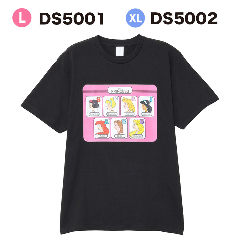 6月入荷予定★ご予約商品★[公式] Disney ディズニー プリンセス ブラック 黒 ピンク 横顔 Tシャツ Lサイズ XLサイズ スモール・プラネット おしゃれ DS5001_DS5002のサムネイル