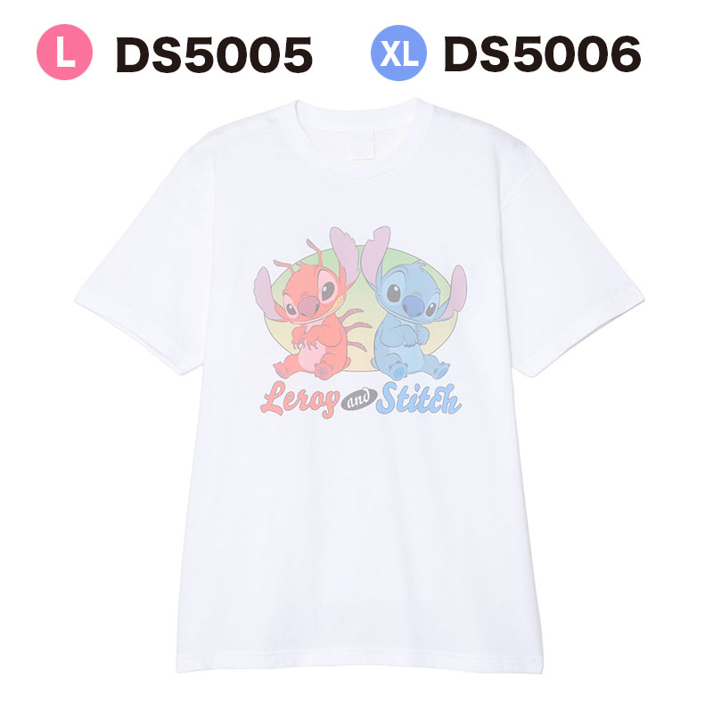 6月入荷予定★ご予約商品★[公式] Disney ディズニー プリンセス ホワイト 白 スティッチとリロイ Tシャツ Lサイズ XLサイズ スモール・プラネット おしゃれ DS5005_DS5006のサムネイル