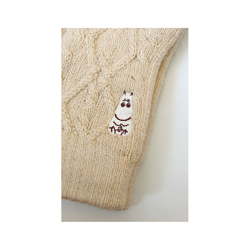 [公式] MOOMIN ムーミン こまりがお リトルミイ よろこび かんがえごと ワンポイント刺繍 スマホ対応ケーブル手袋 MM2662_MM2664 スモール・プラネット アイボリー グレー ワインレッド 防寒 冷え性 あったか クリスマス プレゼント ギフト