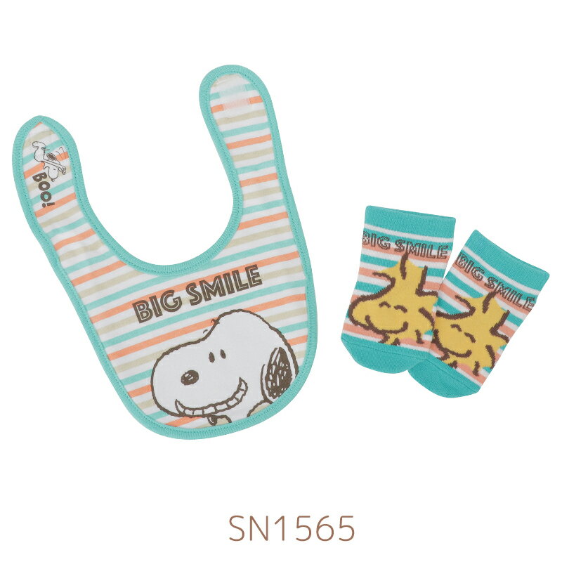[公式] PEANUTS ピーナッツ スヌーピー ウッドストック ビッグスマイル パターン ベビーセット SN1565_SN1566 出産祝い ギフト プレゼント 赤ちゃん スモール・プラネット