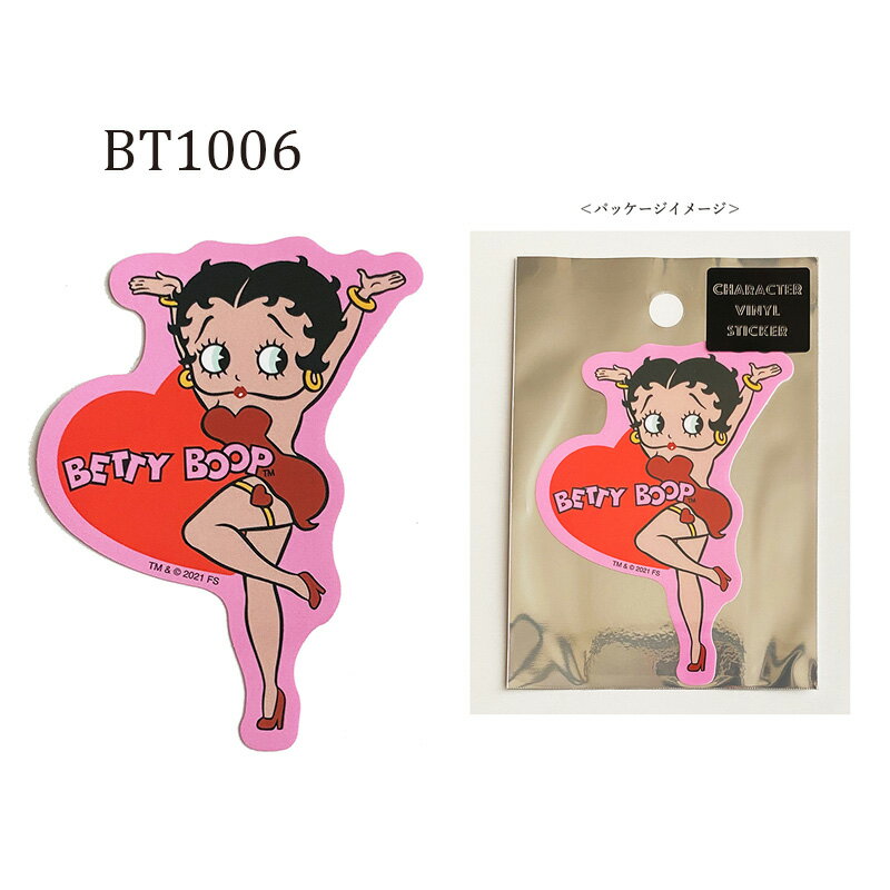 [公式] Betty Boop ベティ・ブープ フェイス ハート ハート キスマーク キャラクターステッカー シール BT1005_BT1007 スモール・プラネット 3