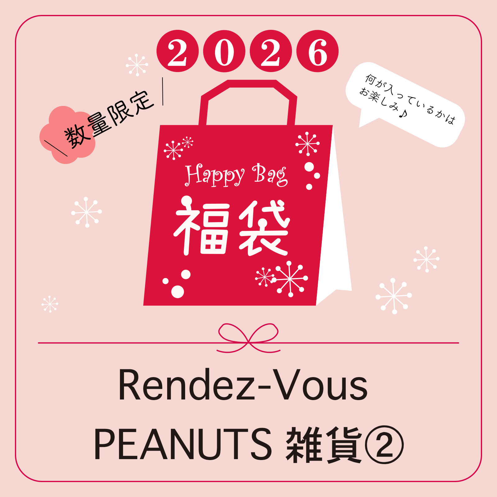 【福袋】2026 Rendez-Vous PEANUTS スヌーピー 雑貨2 送料無料