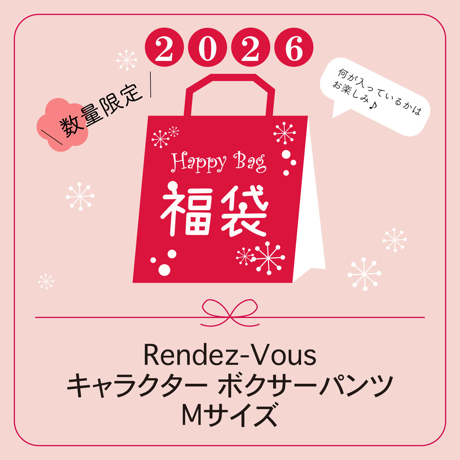 【福袋】2026 Rendez-Vous ボクサーパンツ Mサイズ 送料無料