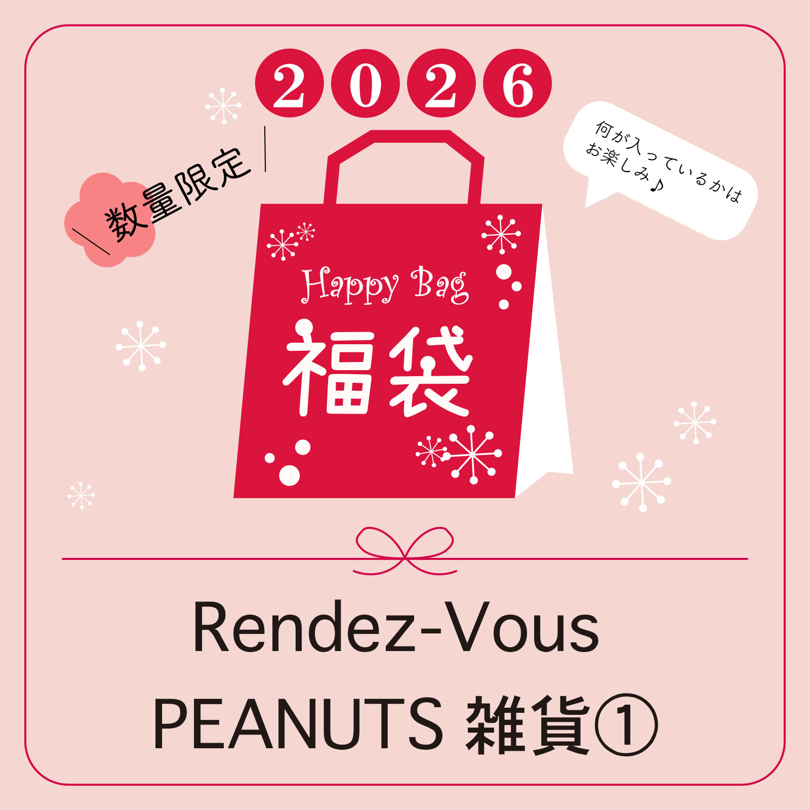 【福袋】2026 Rendez-Vous PEANUTS スヌーピー 雑貨1 送料無料