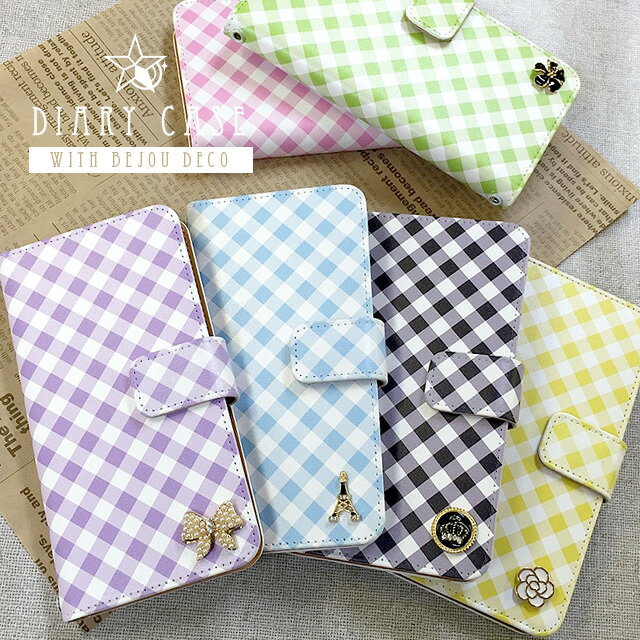 Rakuten - AQUOS SERIE mini SHV31 au スマホケース 手帳型 スマホカバー 手帳型ケース 【プチ ギンガムチェック】【ダイアリーケース ショルダー フリップケース 携帯カバー アクオス エーユー】