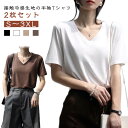 カットソー 速乾 大きいサイズ 冷感Tシャツ 半袖Tシャツ 薄手 レディース Tシャツ 吸水 涼しい 2枚セット トップス ヨガウェア 部屋着 夏 大人 Vネッ...