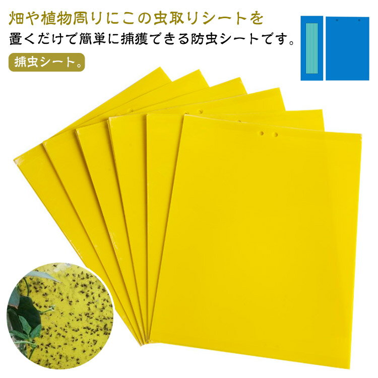 コバエ取り ハエ取り紙 田んぼ 虫よけ 50枚セット 粘着トラップ 粘着マット コバエ 虫取りシート 捕虫シート 捕虫器 粘着シート 害虫捕獲粘着紙 捕虫シート 害虫対策用品 室内外対応 害虫 駆除 畑 両面粘着紙 虫除け 家庭菜園