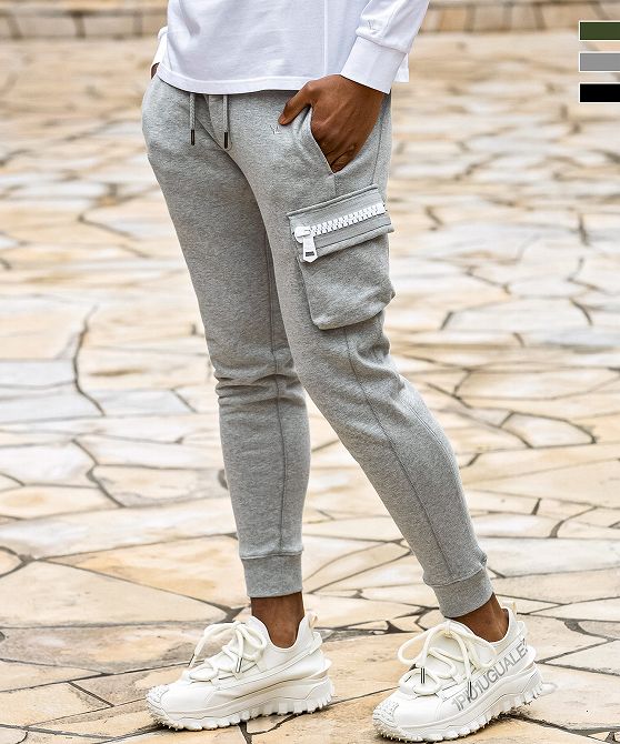 1PIU1UGUALE3 RELAX ウノピゥウノウグァーレトレ リラックス ビッグファスナーカーゴポケットスウェットパンツ セットアップ対応 メンズ おしゃれ...