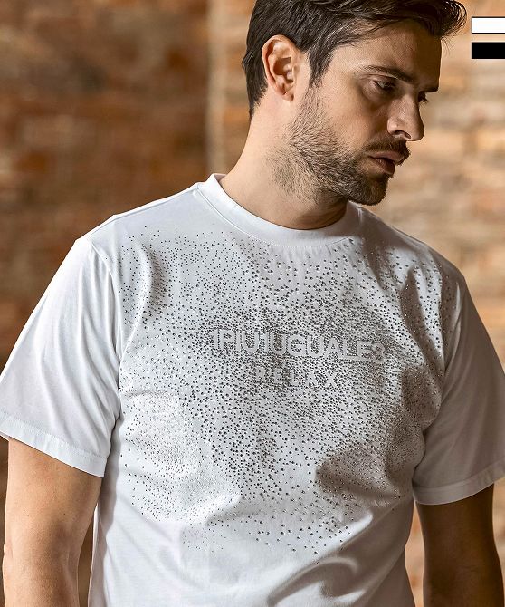 樂天商城 - 1PIU1UGUALE3 RELAX ウノピゥウノウグァーレトレ リラックス スプラッシュラインストーン半袖Tシャツ メンズ おしゃれ かっこいい ブランド ウェア ウノピュウ ウノピュー