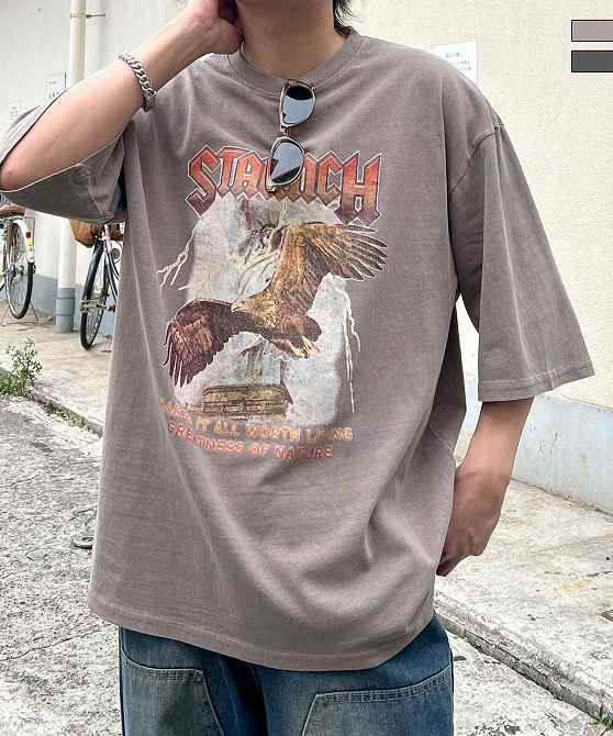樂天商城 - Confirm コンファーム ヴィンテージライク ピグメント加工 アメカジ風 レトロプリント アソートロック Tシャツ カットソー 半袖 ユニセックス メンズ レディース おしゃれ かっこいい ブランド