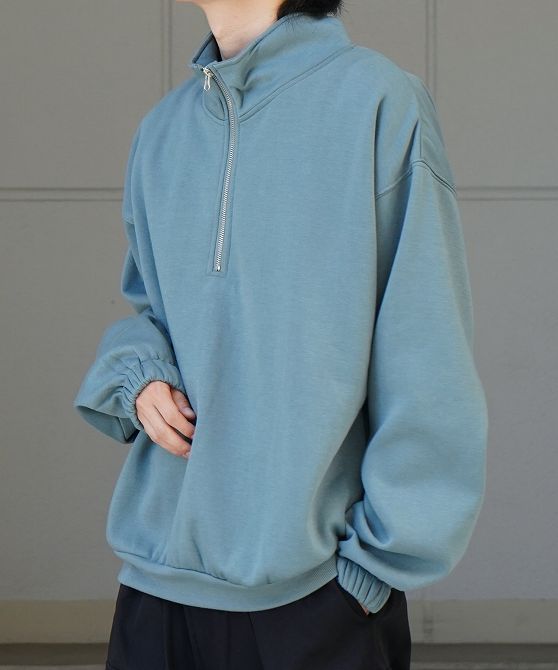 Confirm コンファーム 裾リブ ボリュームシルエット ビッグシルエット 裏起毛ハーフジッププルオーバースウェット カットソー ユニセックス おしゃれ かっこいい ブランド