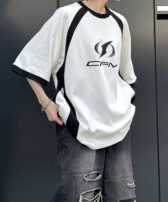 樂天商城 - Confirm コンファーム Y2K パイピングライン ロゴプリント ビッグシルエットTシャツ カットソー ユニセックス おしゃれ かっこいい ブランド
